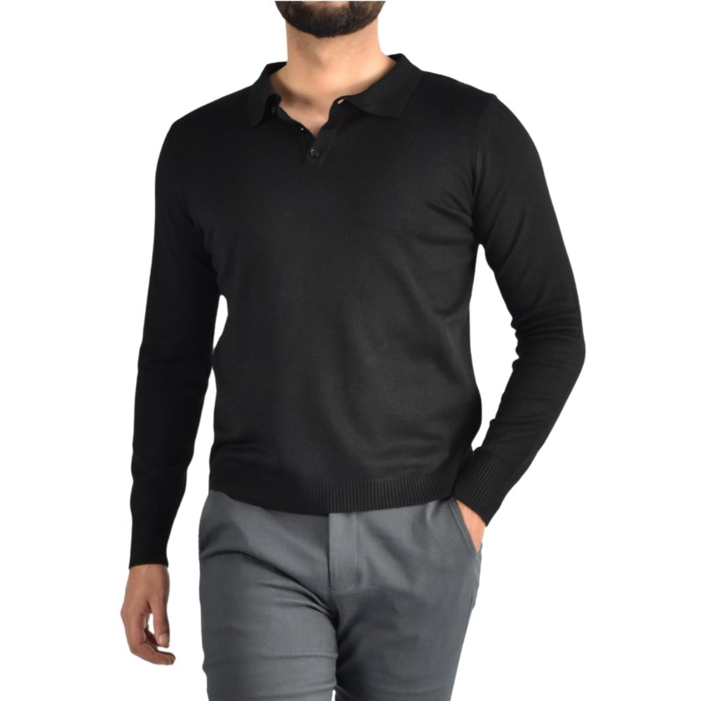 Polo Long Sleeve in Black