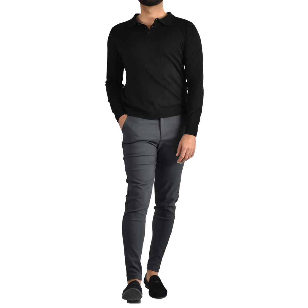 Polo Long Sleeve in Black