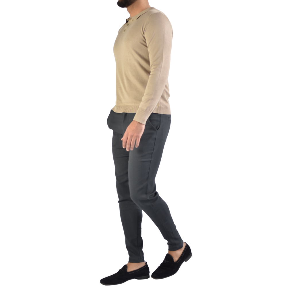 Polo Long Sleeve in Beige