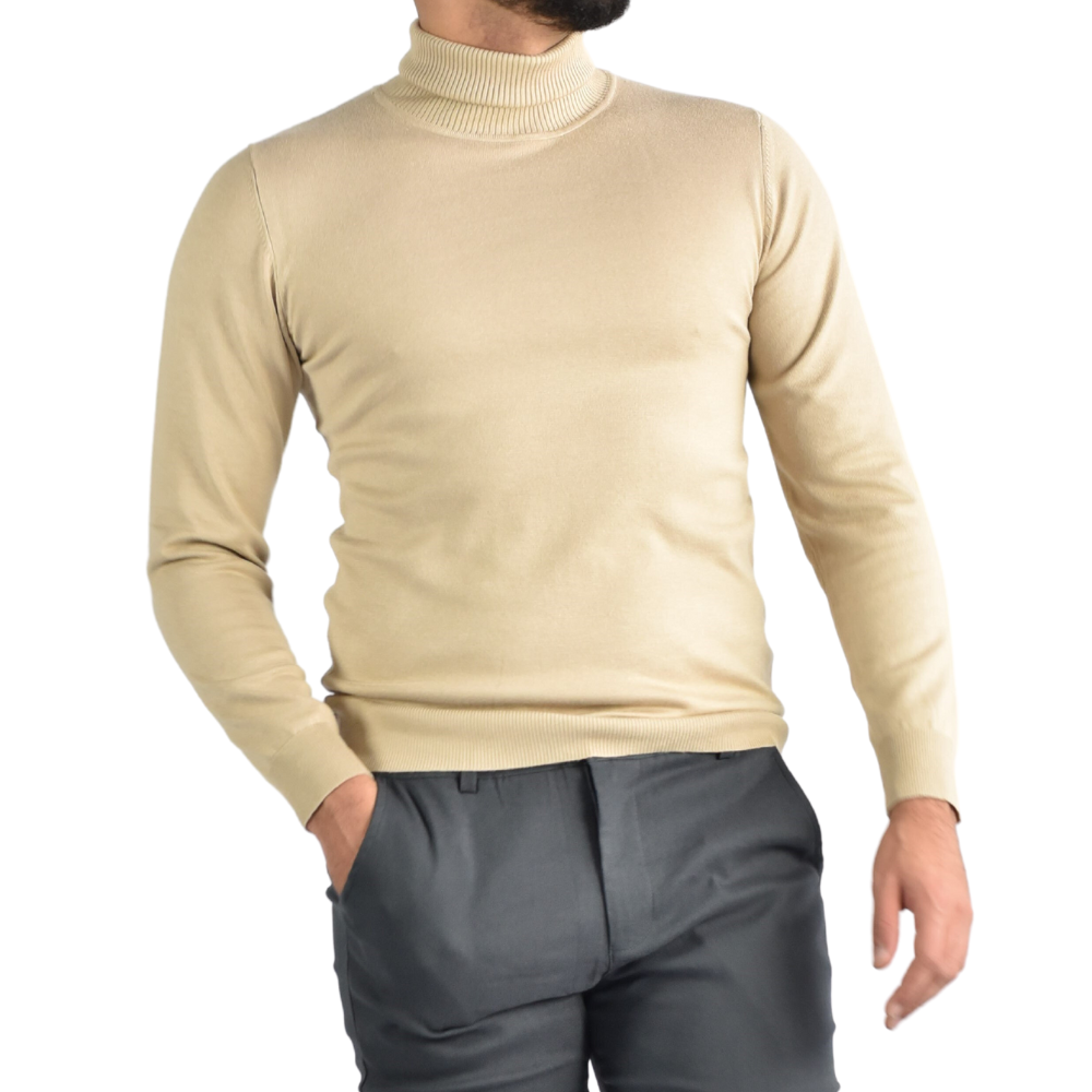 Turtleneck Wool in Beige