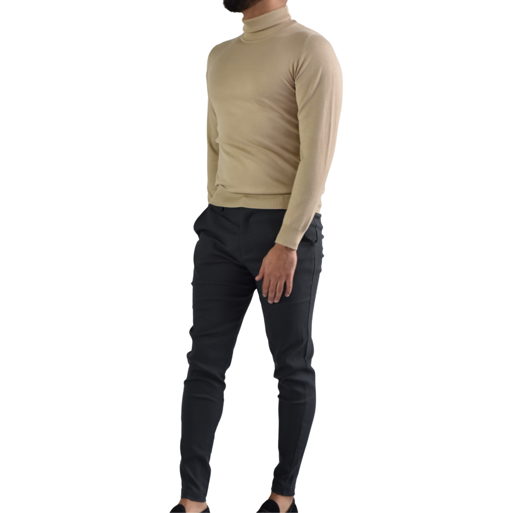 Turtleneck Wool in Beige