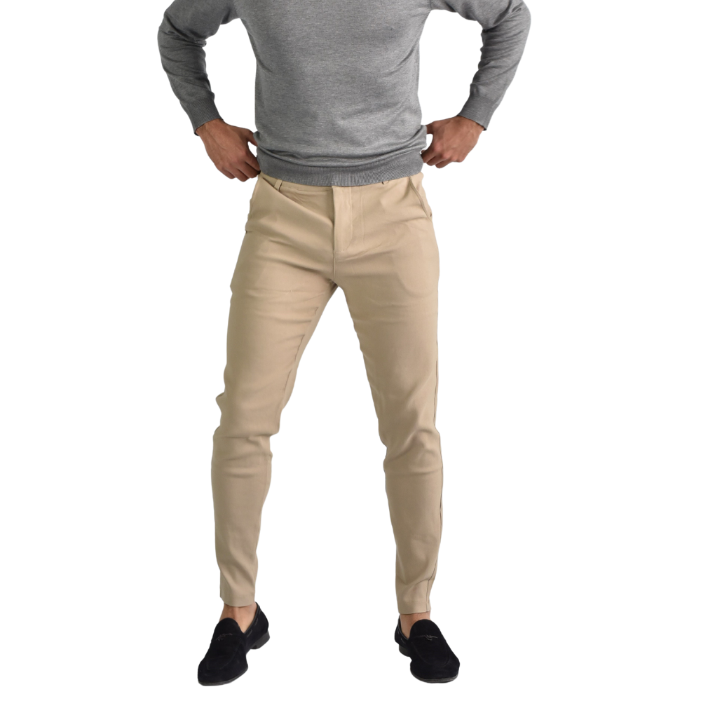 Pantalon stretch in Beige