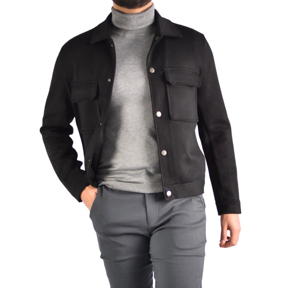 Jacket viscose in Black