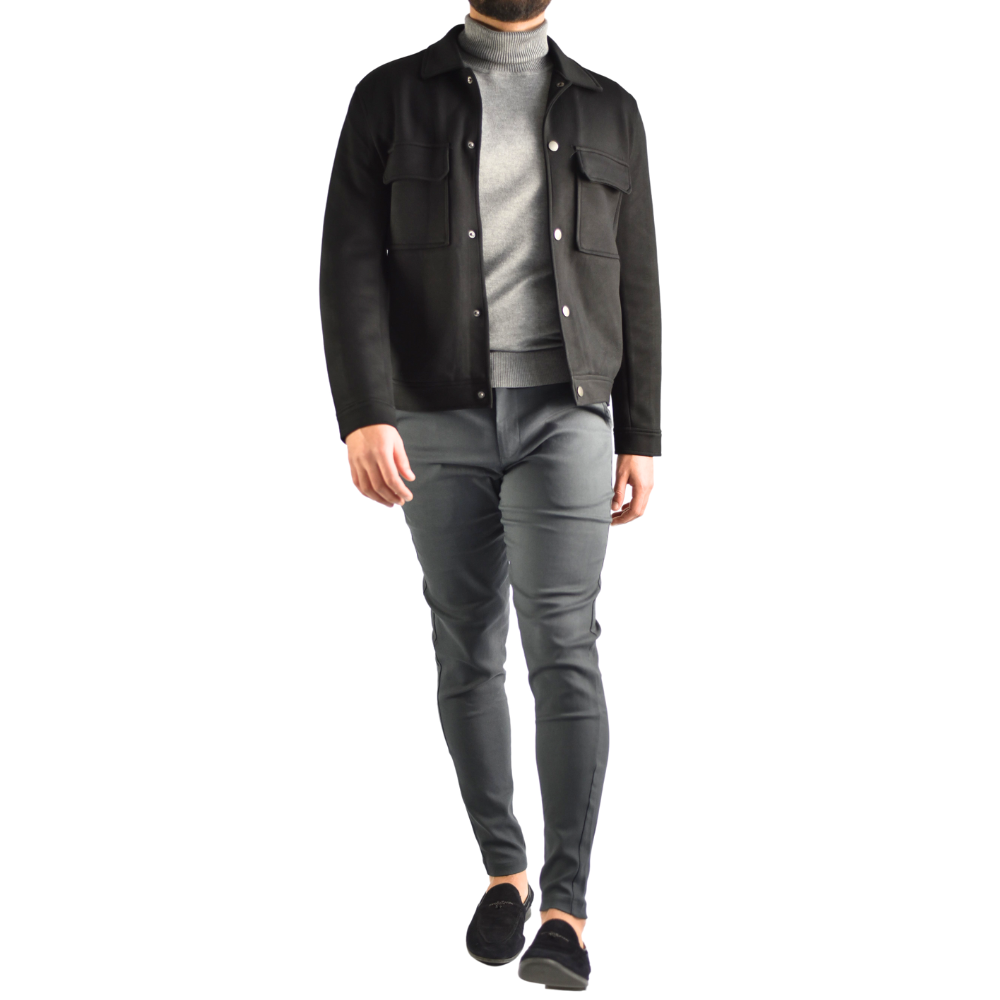Jacket viscose in Black