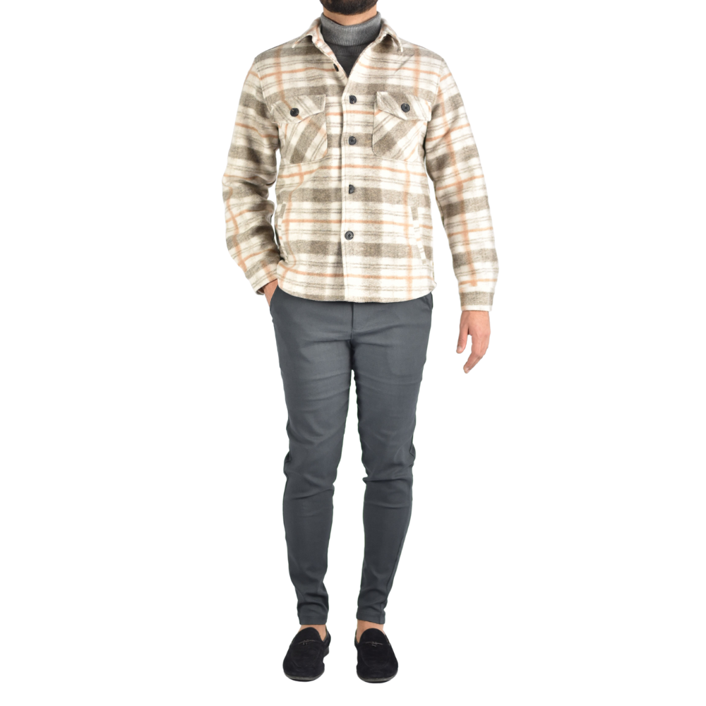 Vest Overhemd Squared in Brown