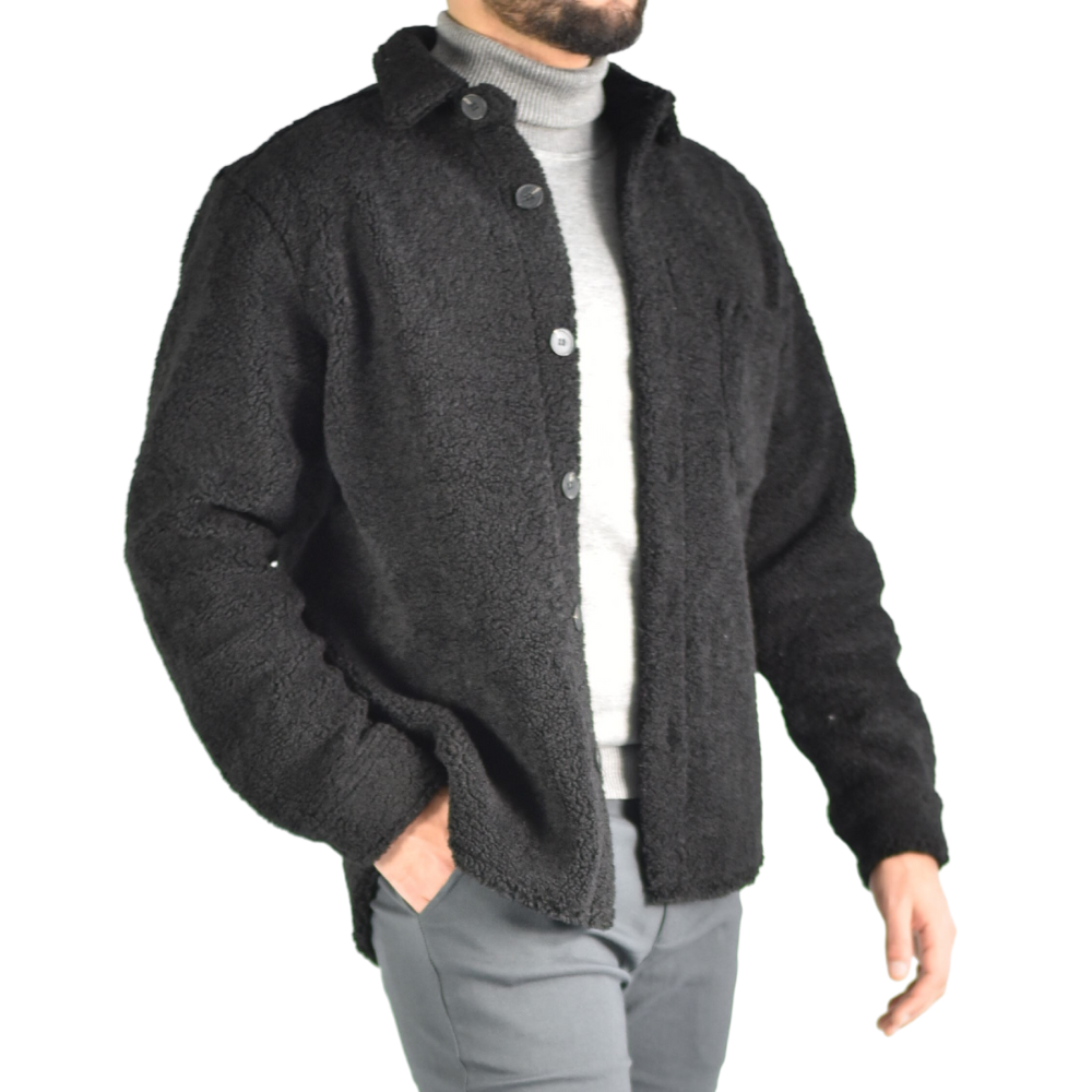 Vest Wooly Overhemd in Black