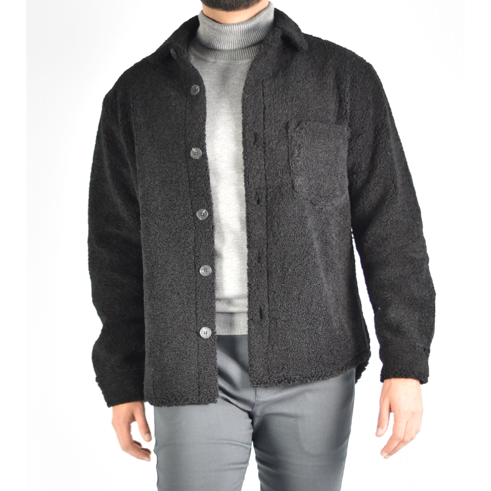 Vest Wooly Overhemd in Black