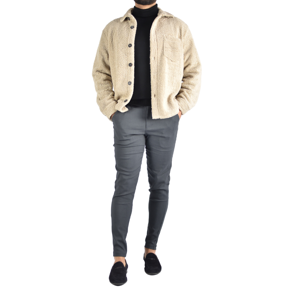 Vest Wooly Overhemd in Beige