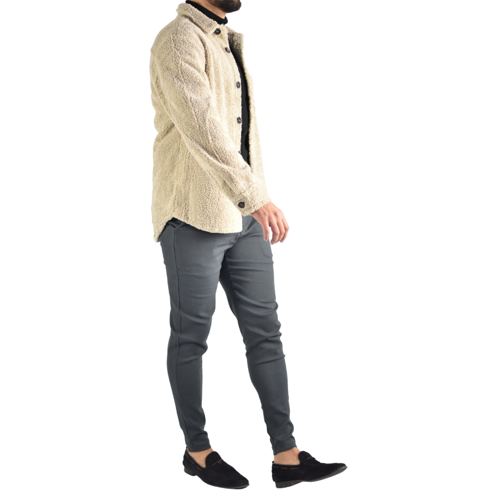 Vest Wooly Overhemd in Beige