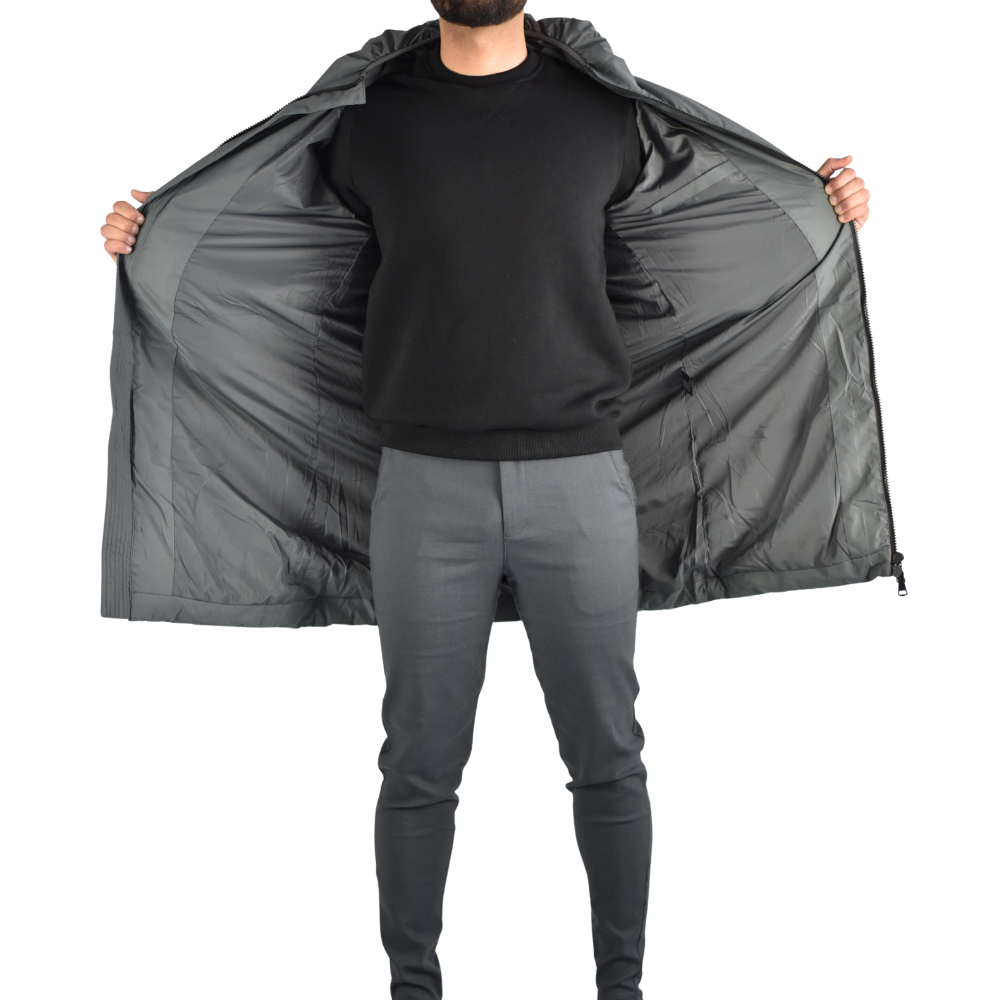 Jacket Long Puffer in Grey