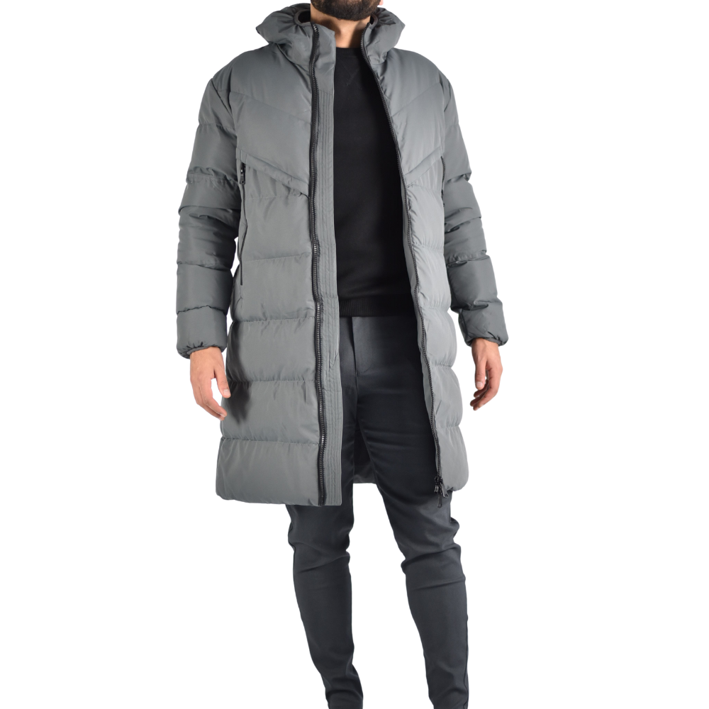 Jacket Long Puffer in Grey