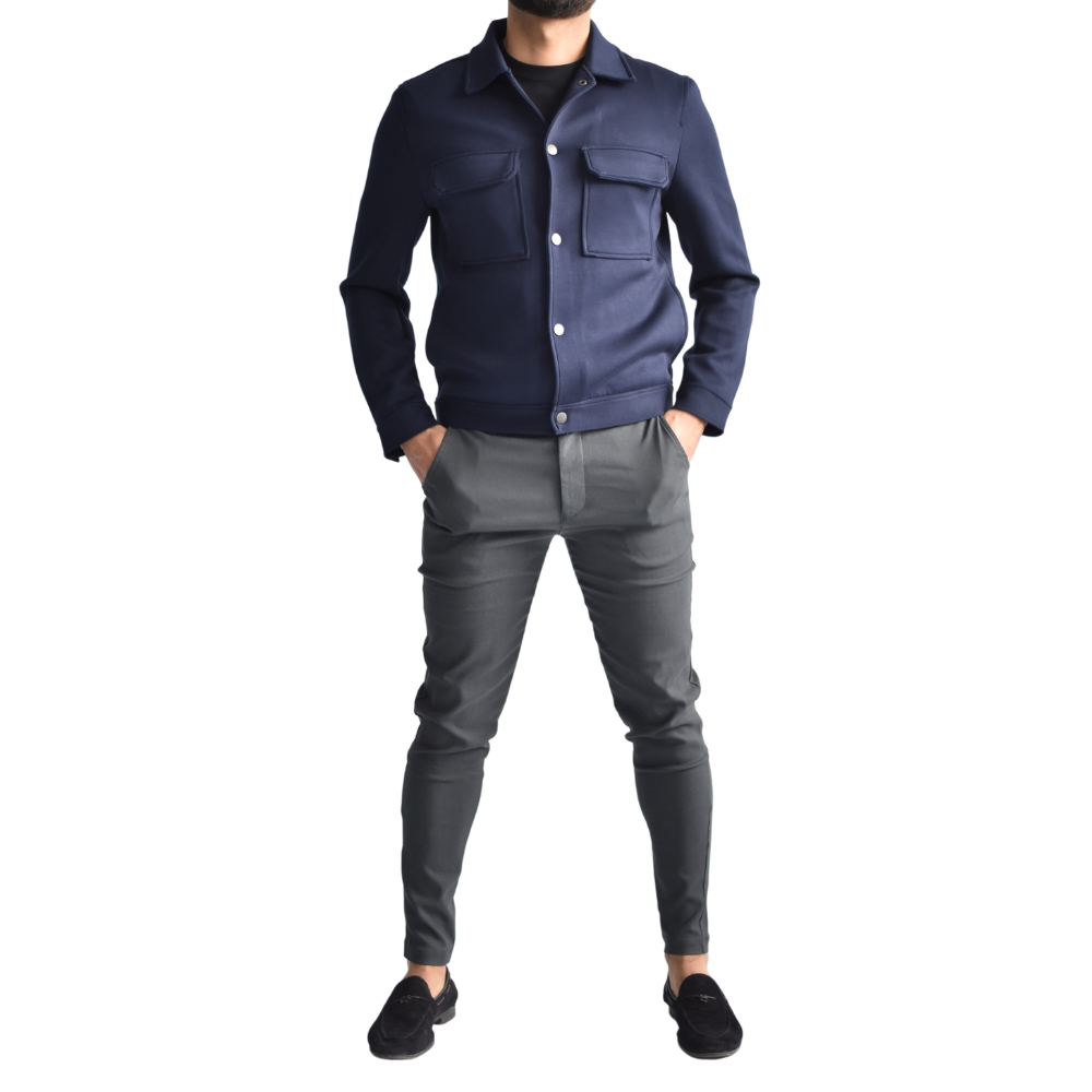 Jacket Viscose in Navy