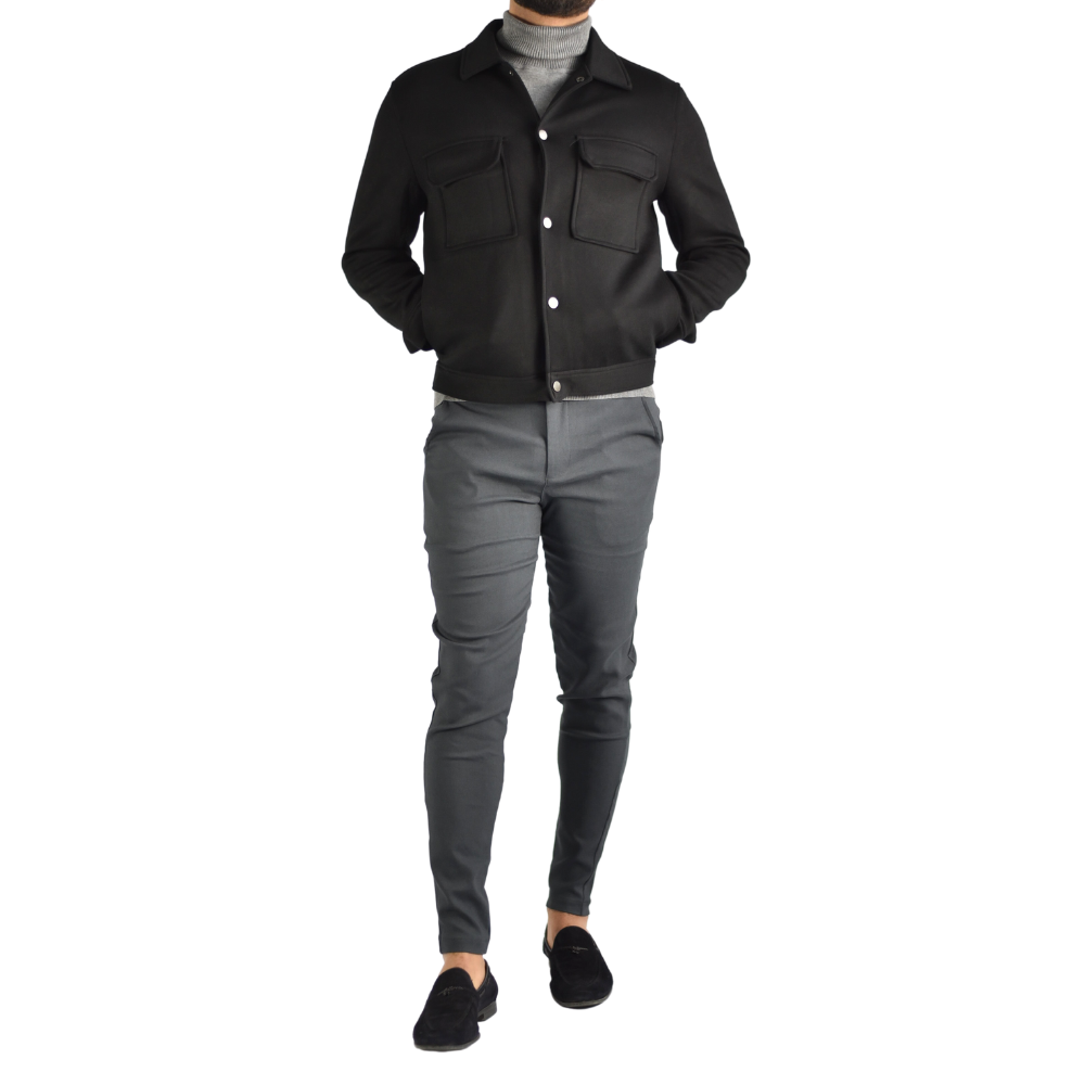 Jacket viscose in Black