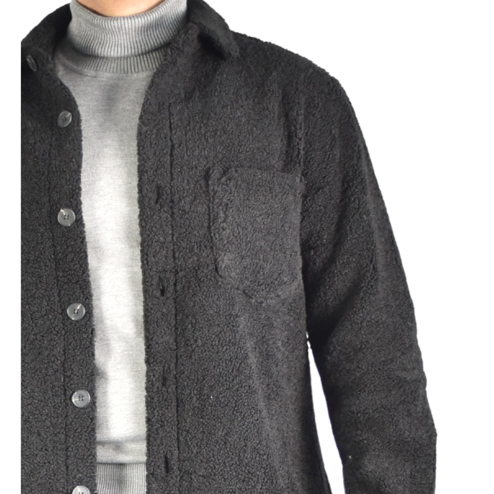 Vest Wooly Overhemd in Black