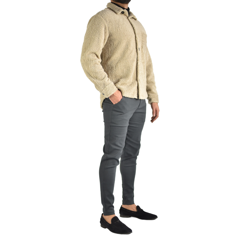 Vest Wooly Overhemd in Beige
