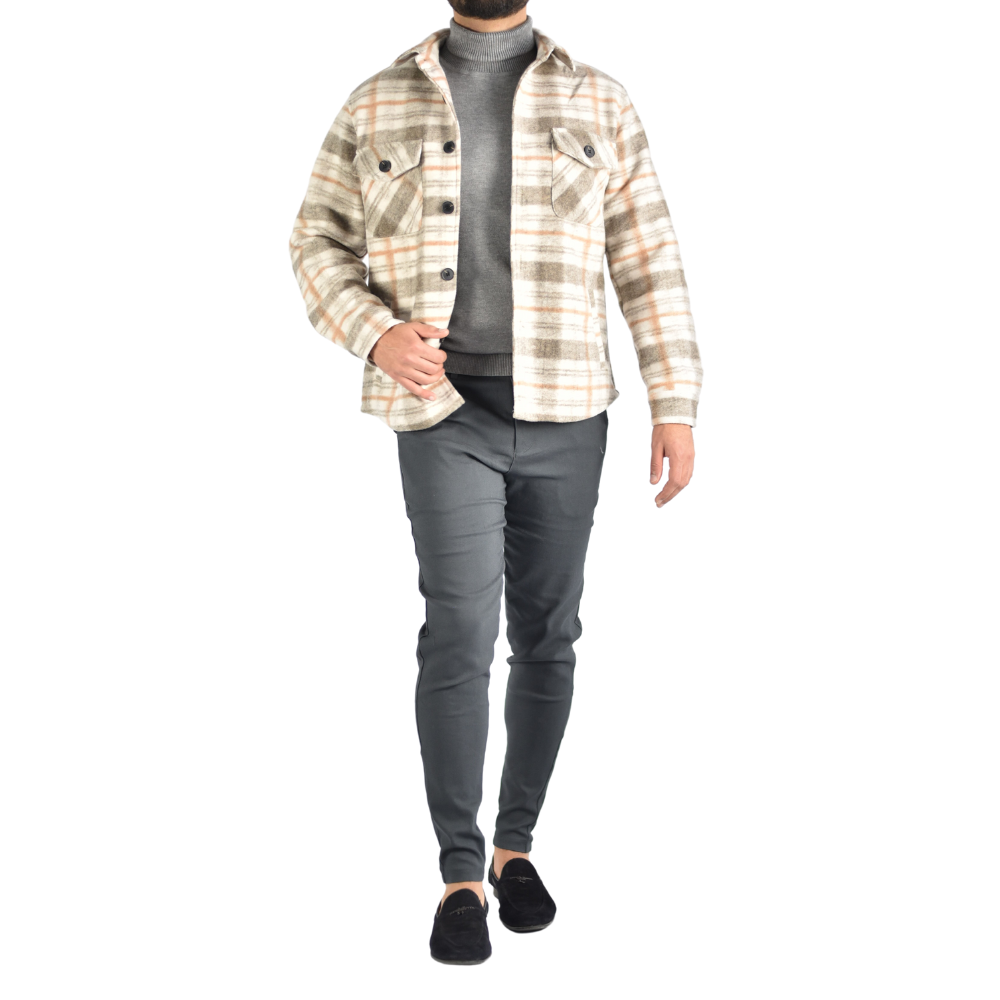 Vest Overhemd Squared in Brown