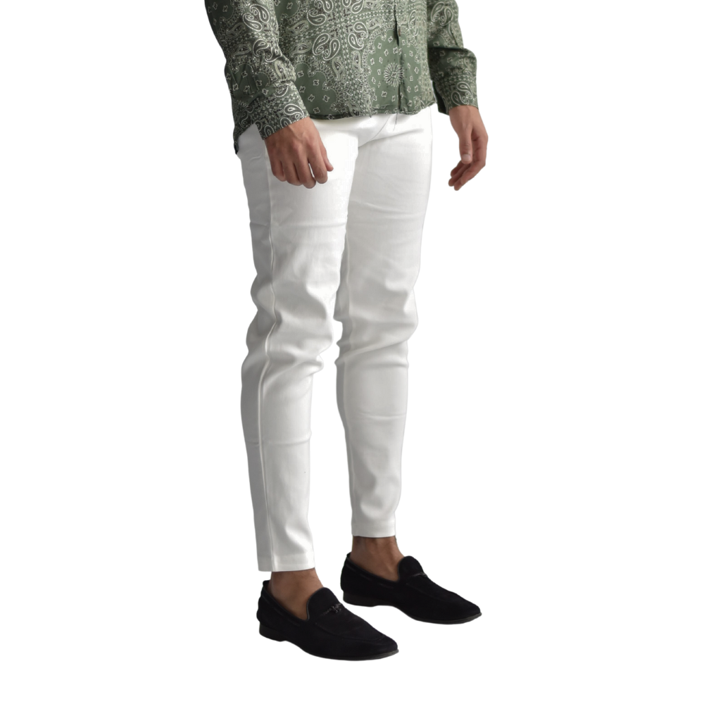 Pantalon stretch in White
