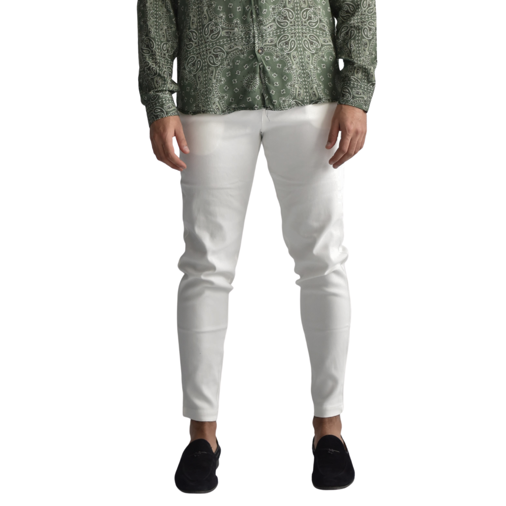 Pantalon stretch in White