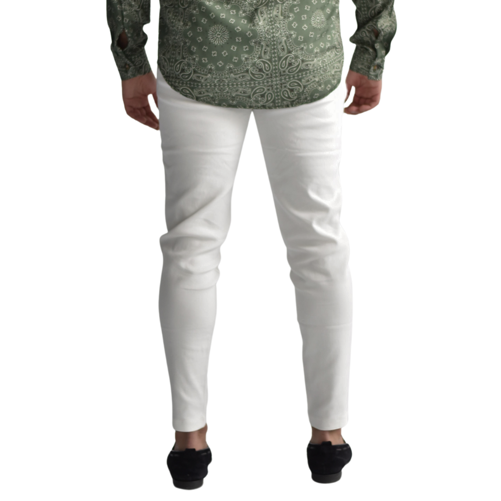 Pantalon stretch in White