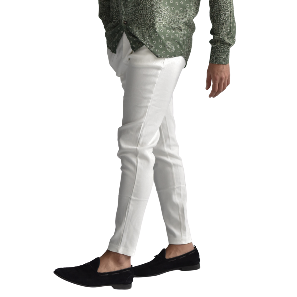 Pantalon stretch in White
